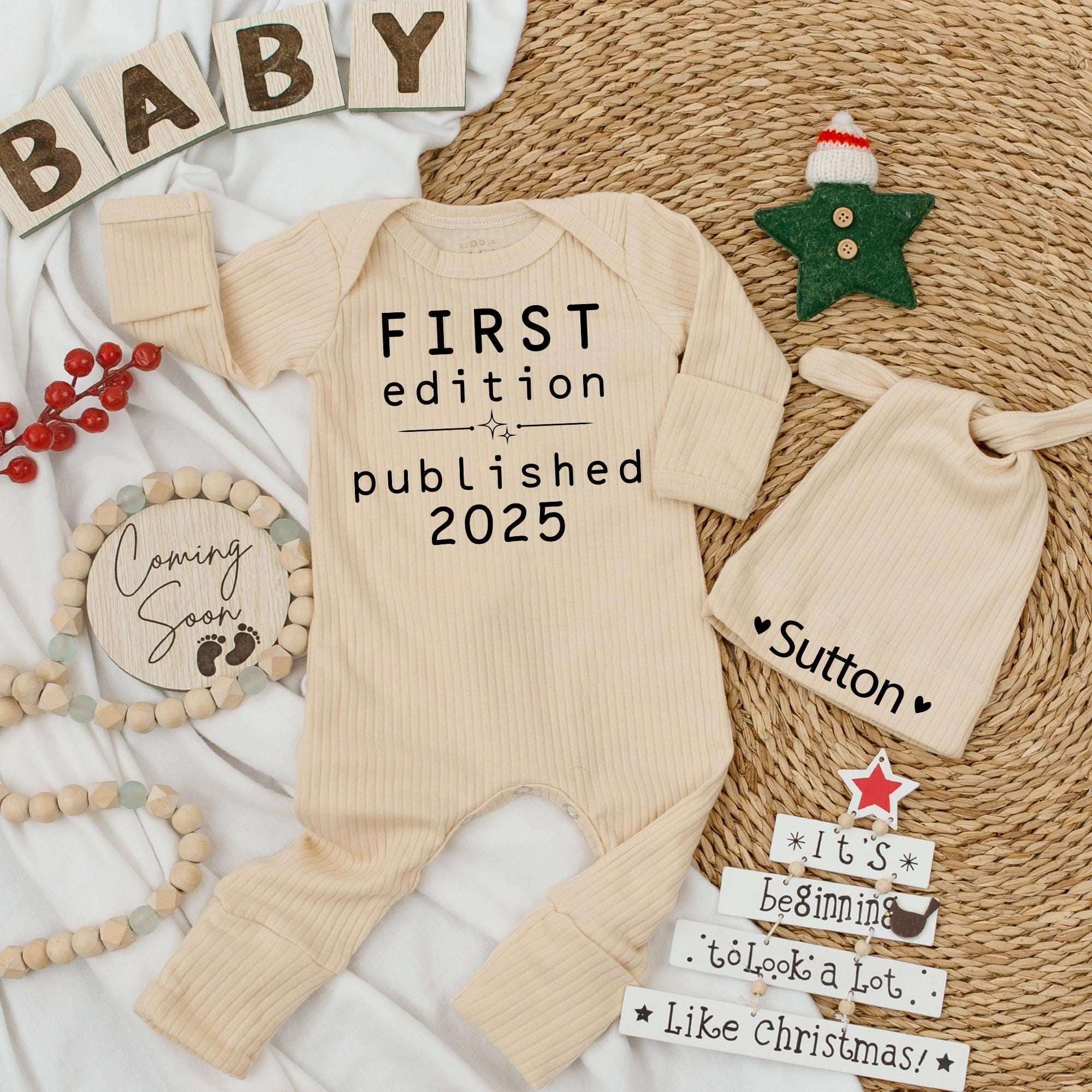 First Edition Published 2025 Baby Bodysuit Soft Cotton Outfit Perfect Baby Shower or Pregnancy Announcement Gift