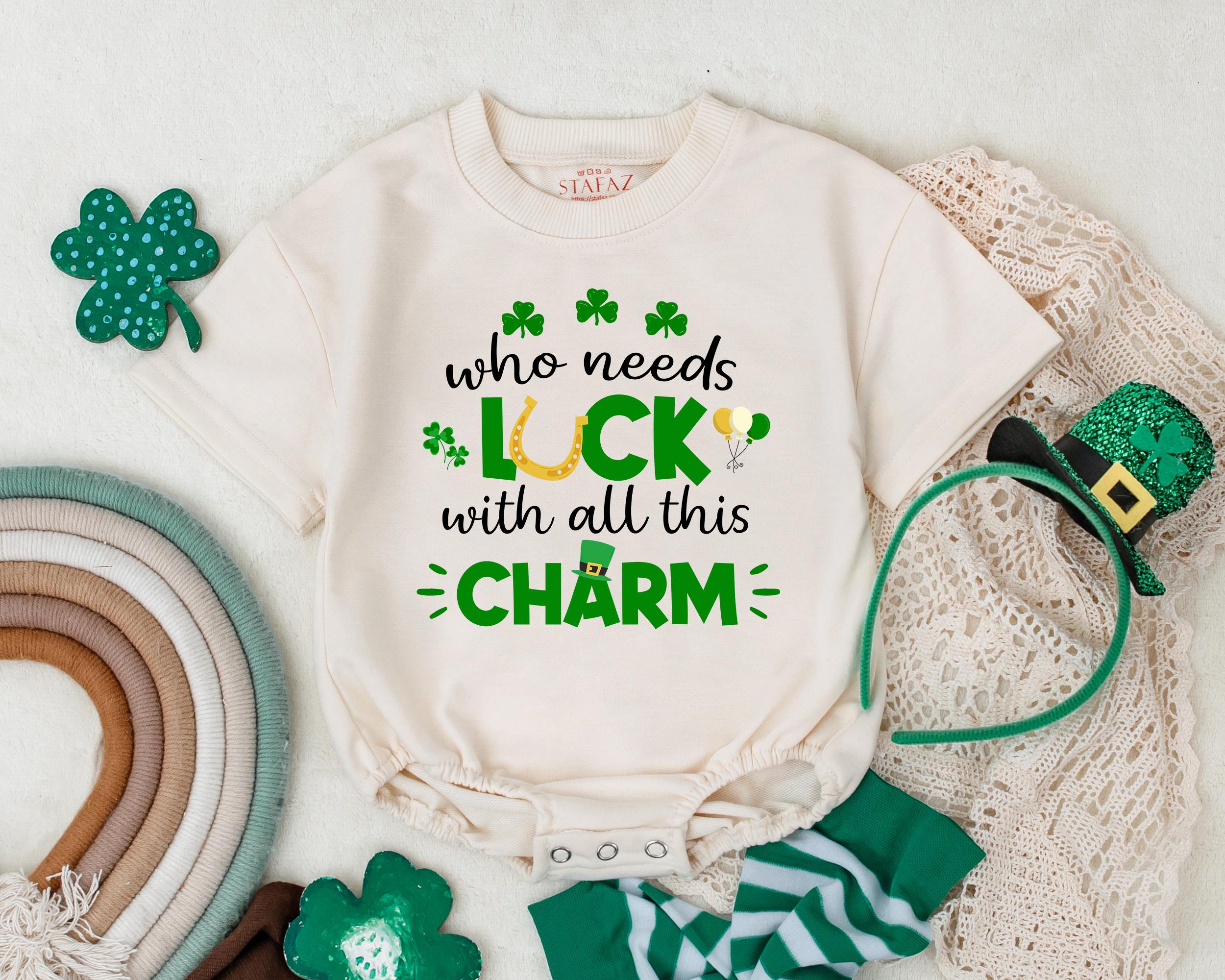 Charming St. Patrick's Day Baby Romper with Shamrocks