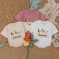 Custom Mallard Duck Baby Romper with Name - Personalized Gift
