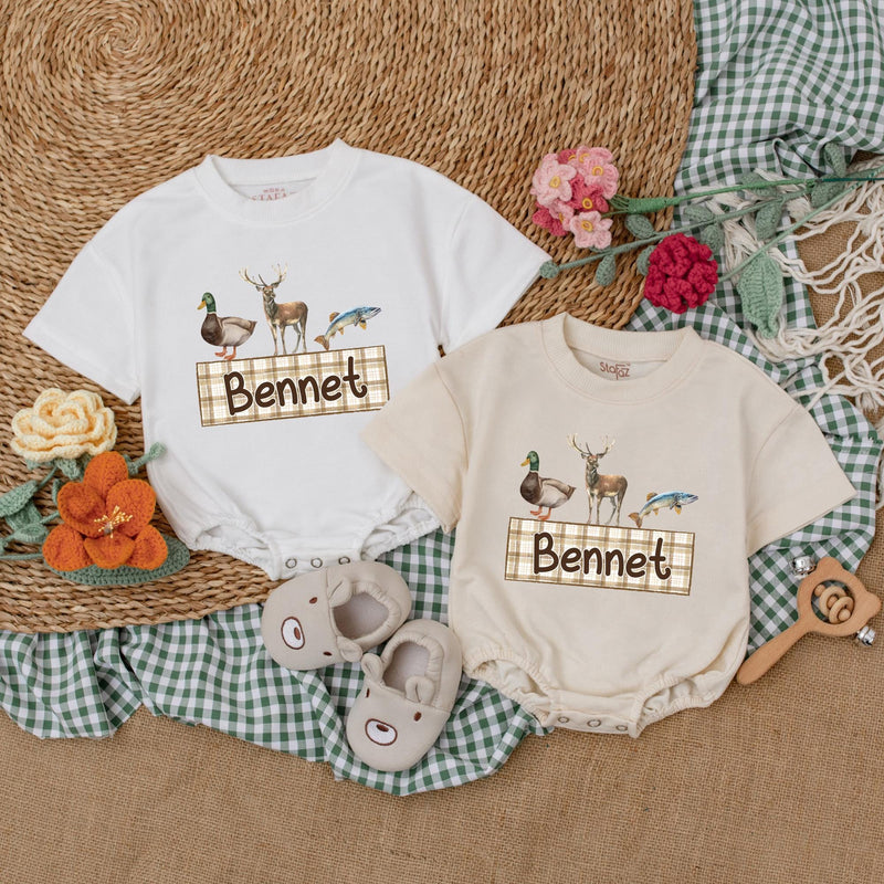 Custom Mallard Duck Baby Romper with Name - Personalized Gift