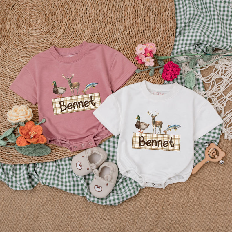 Custom Mallard Duck Baby Romper with Name - Personalized Gift