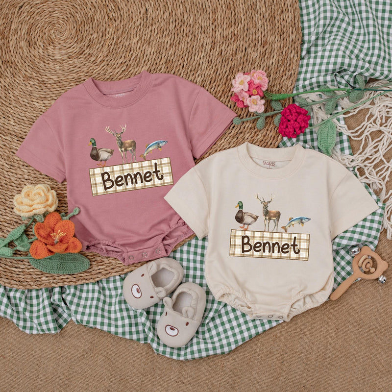 Custom Mallard Duck Baby Romper with Name - Personalized Gift