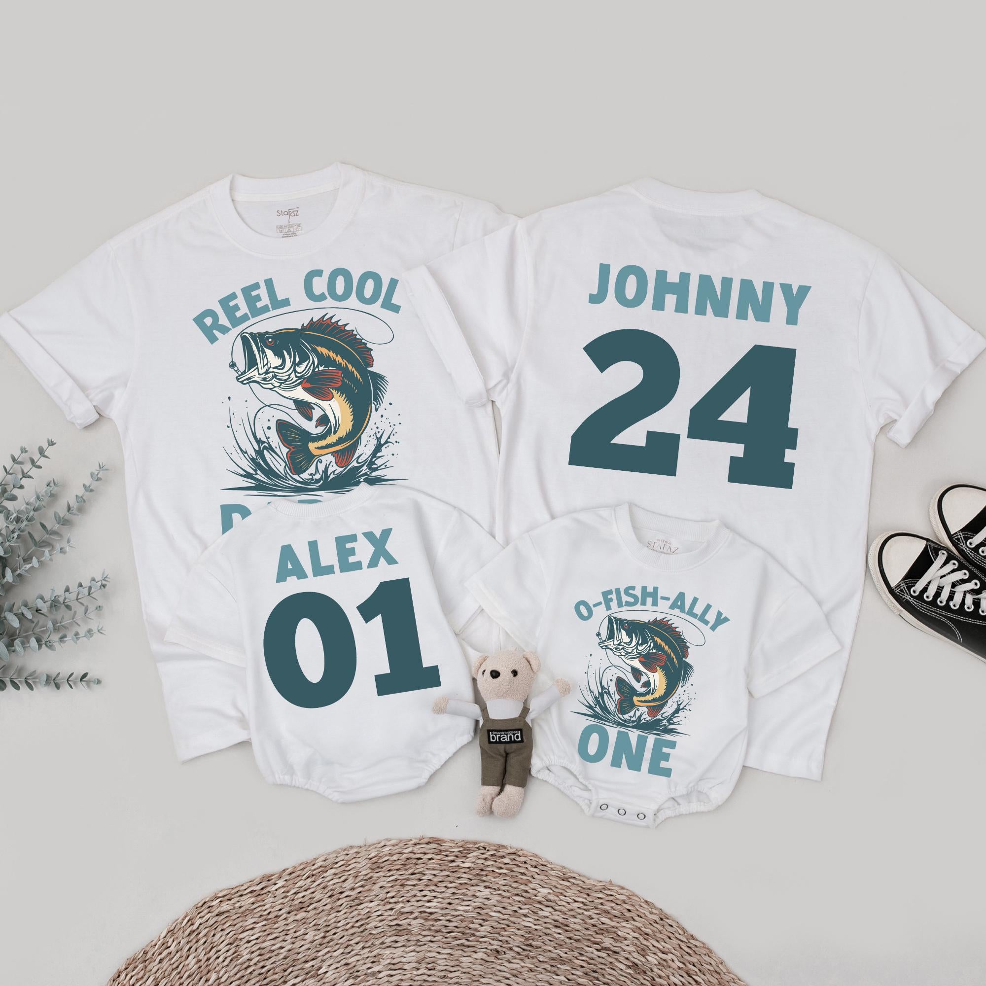 Reel Cool Dad & Family Fishing-Themed Birthday Shirt
