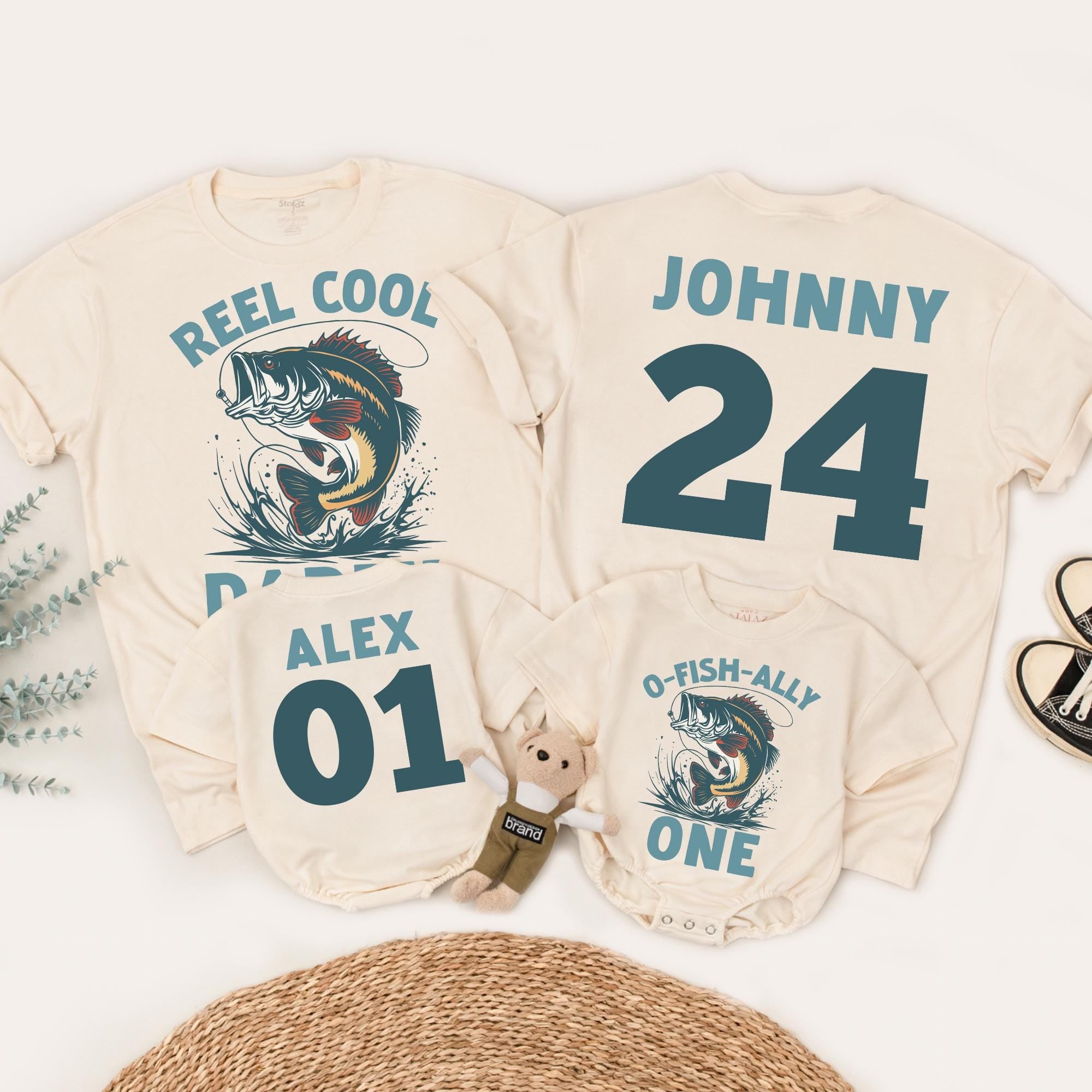 Reel Cool Dad & Family Fishing-Themed Birthday Shirt