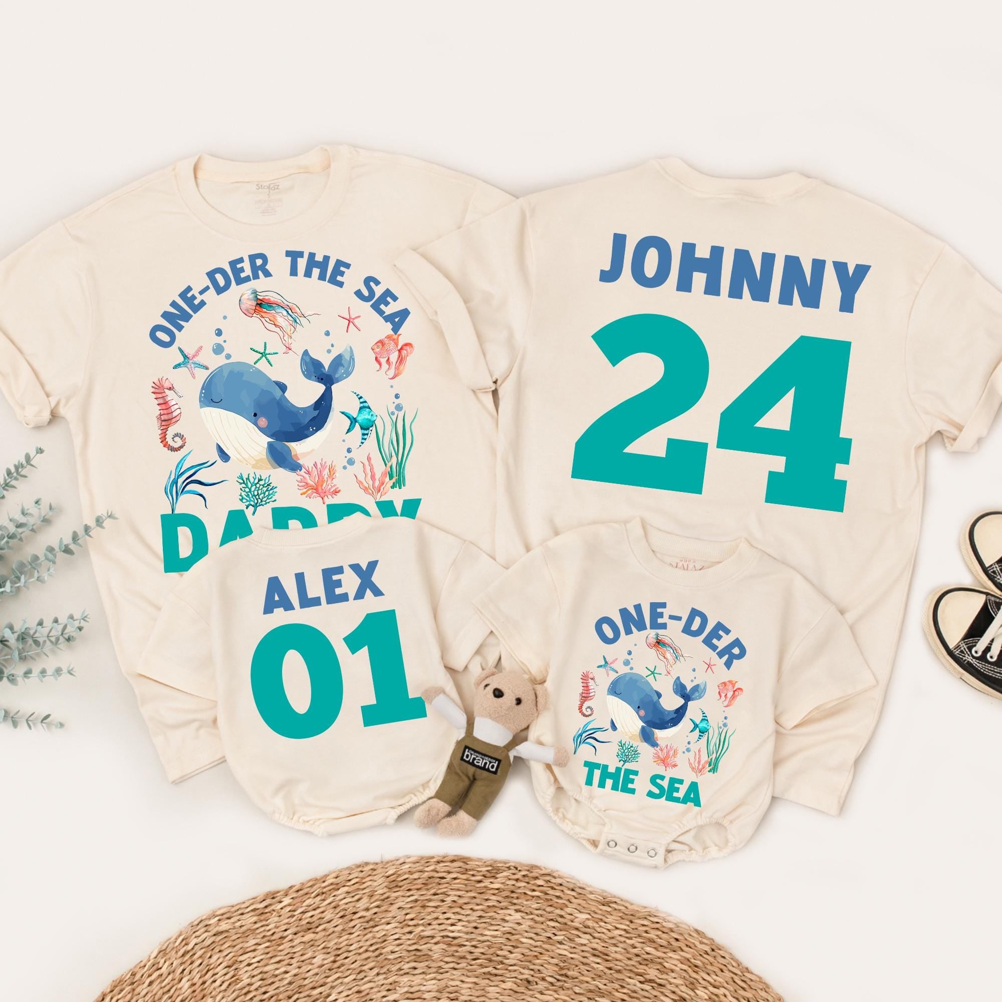 Oneder the Sea Whale Birthday Shirt for Boys