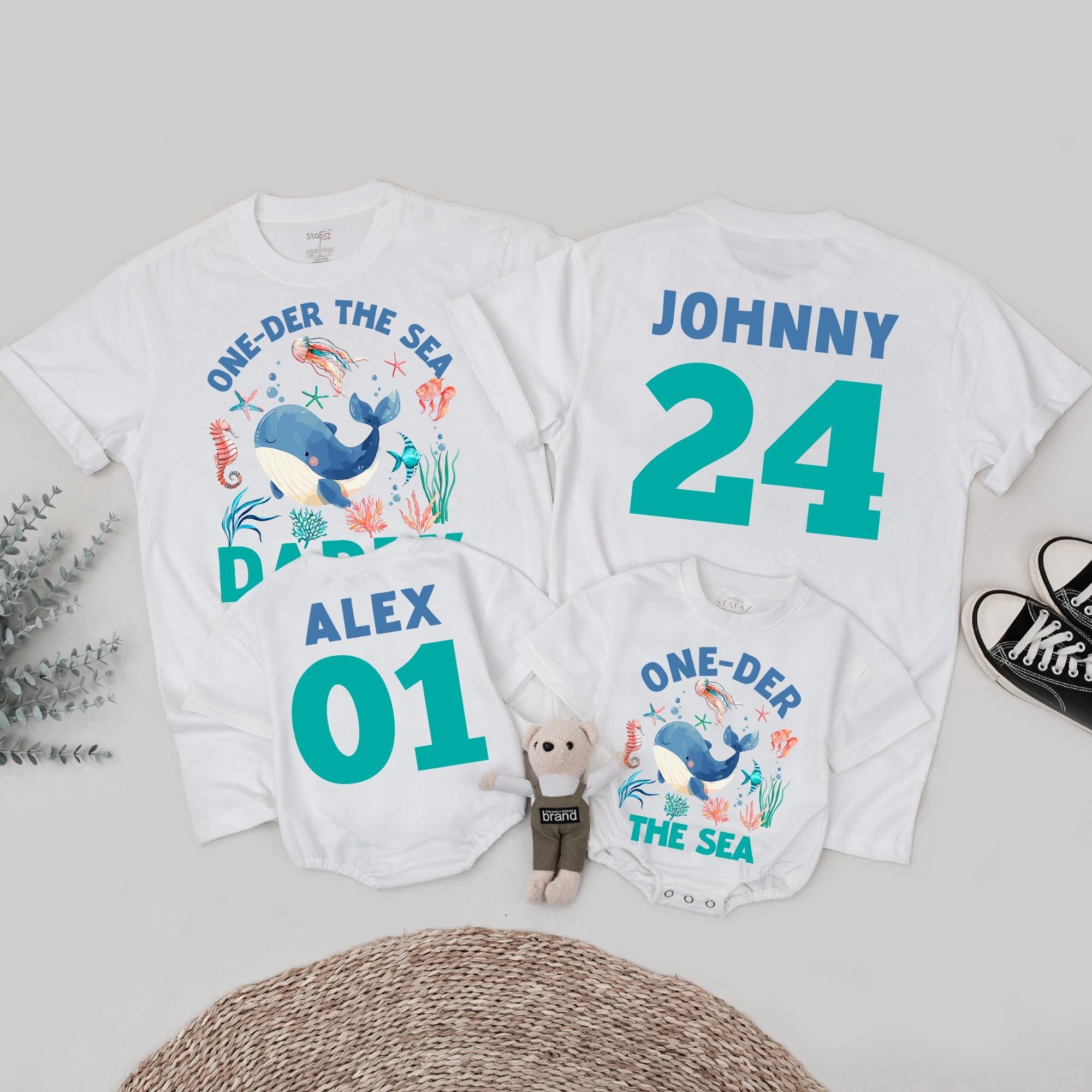 Oneder the Sea Whale Birthday Shirt for Boys