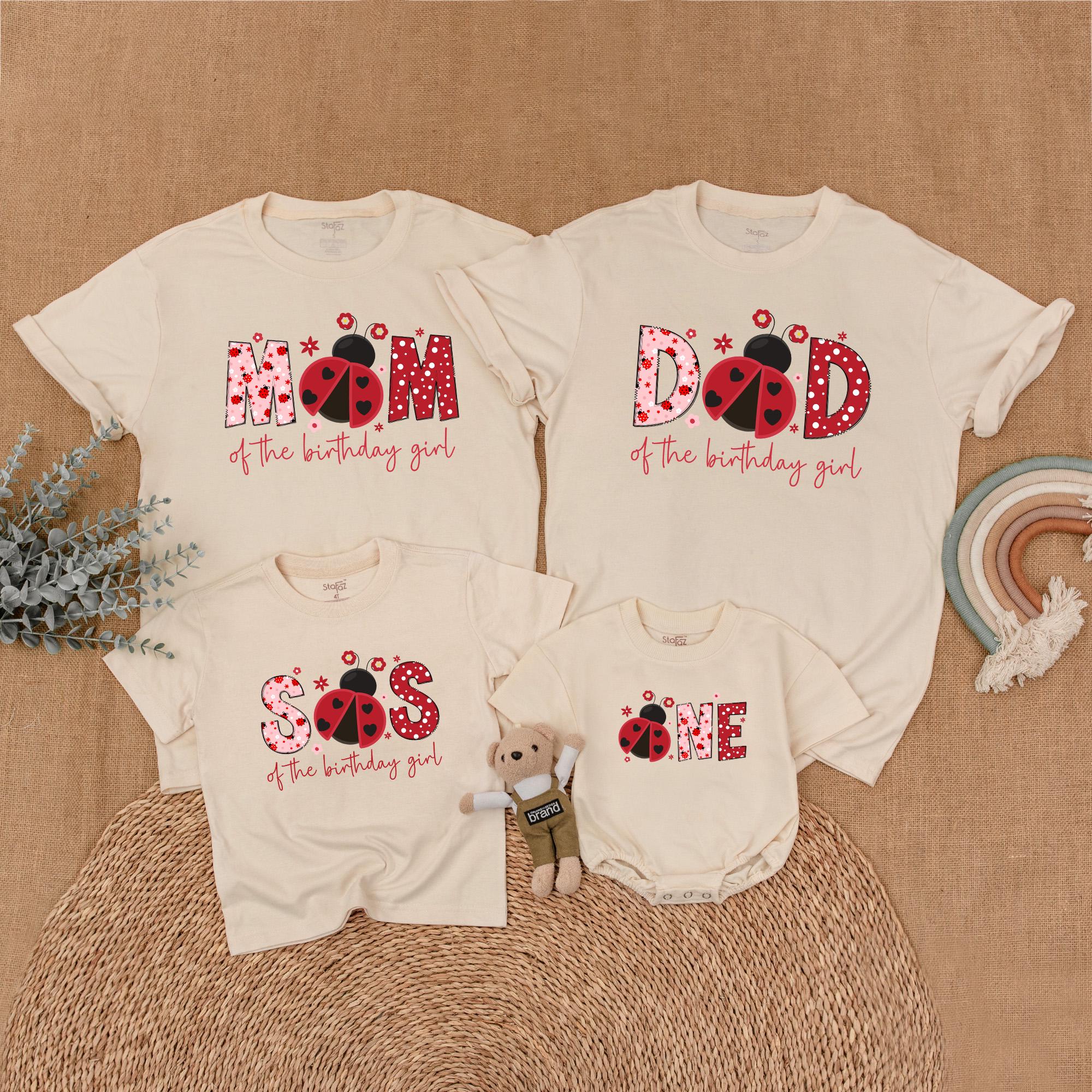 Ladybug Family Birthday Shirts with Playful Graphics