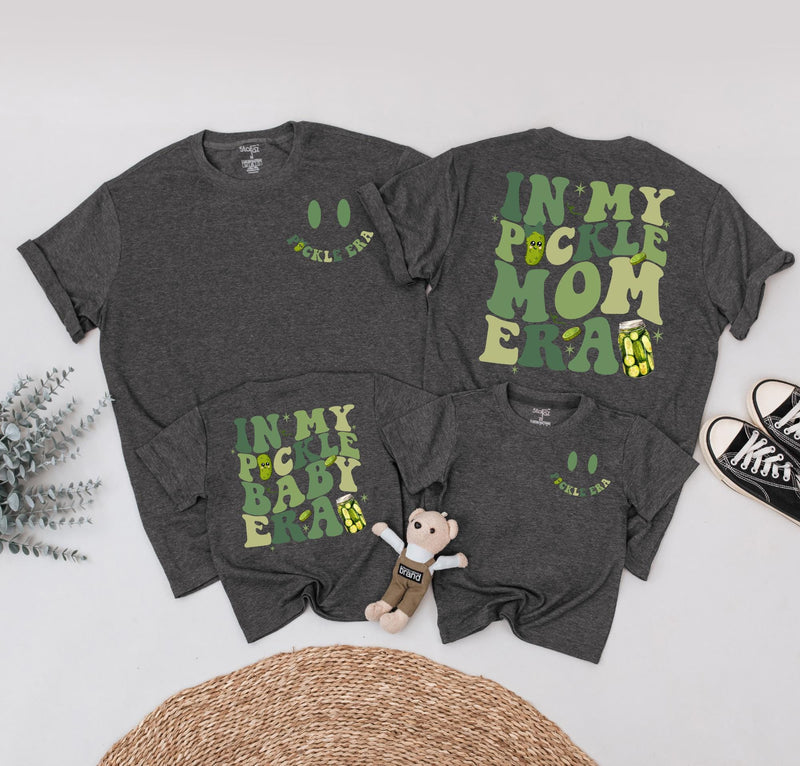 Personalized In My Pickle Era Mommy and Me Shirts Fun Family Outfit Custom Baby Bodysuit Retro Mom Gift Cute Pickle Graphics Cotton Comfort