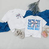 Sporty Game Day Baseball Bow Tee for Family Outings