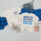 Sporty Game Day Baseball Bow Tee for Family Outings