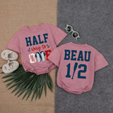 Halfway to One Baseball Romper for Six Month Birthday