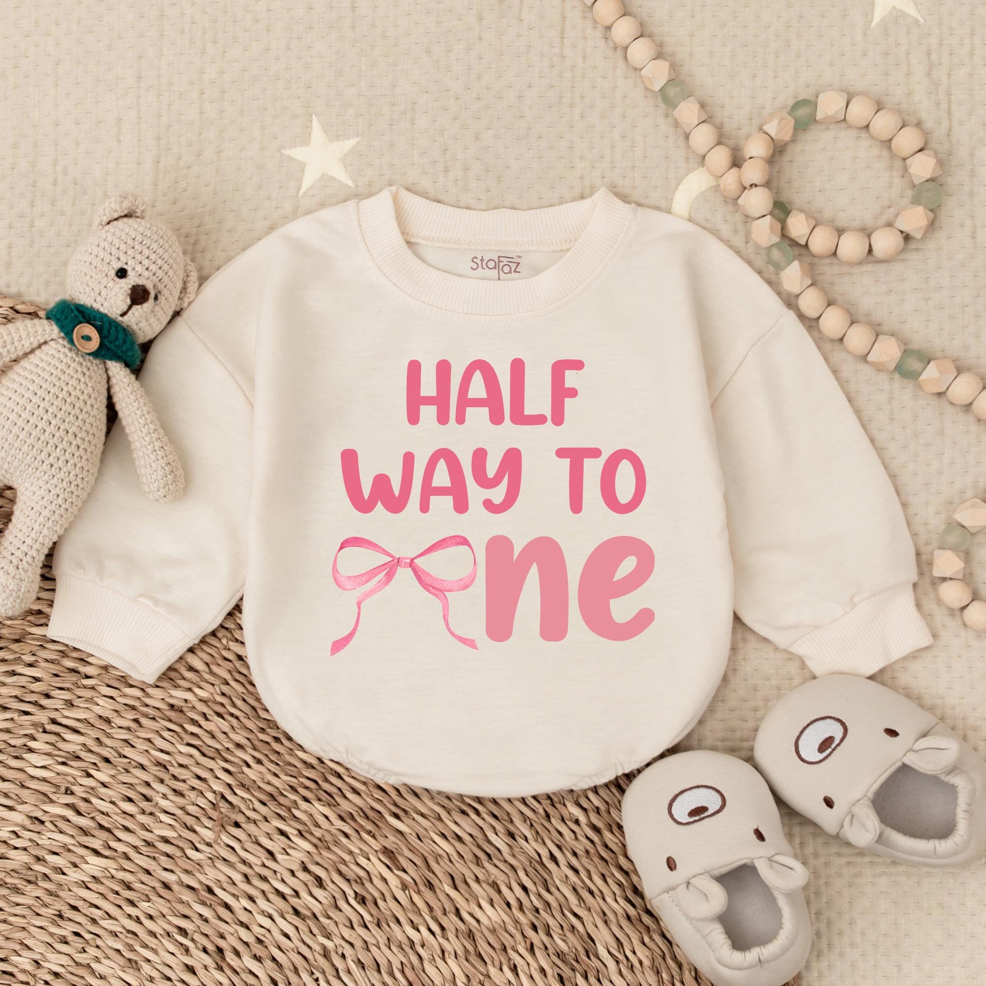 Charming Pink Coquette Half Birthday Bow Shirt for Girls