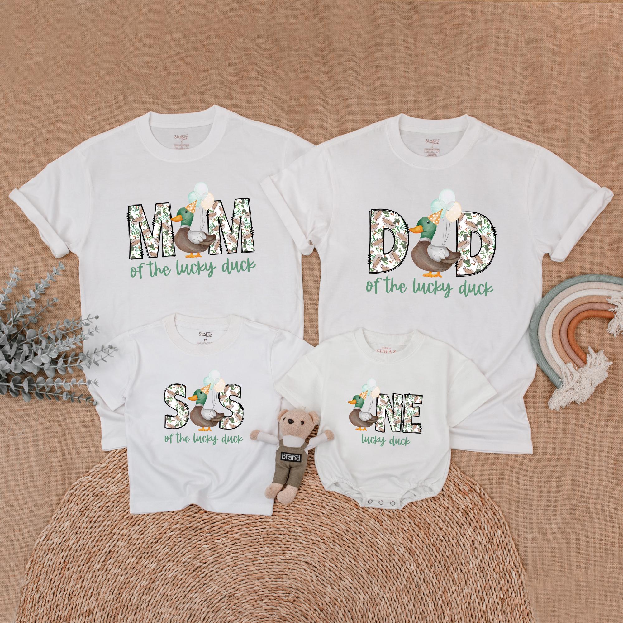 Lucky Duck Family Birthday Shirt with Mallard Design