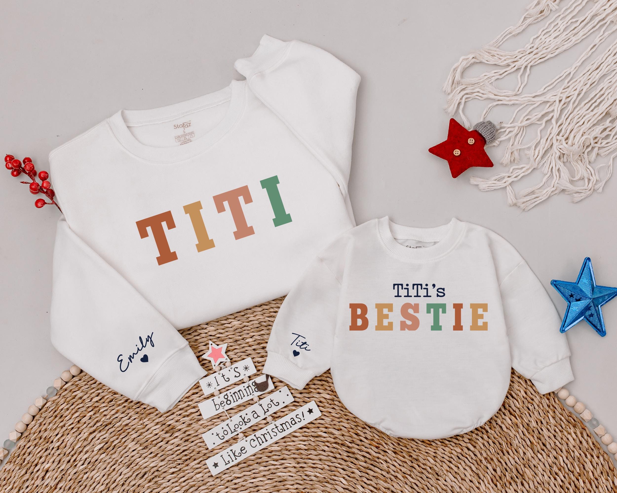 Custom Titi & Bestie Matching Sweatshirts for Auntie and Niece