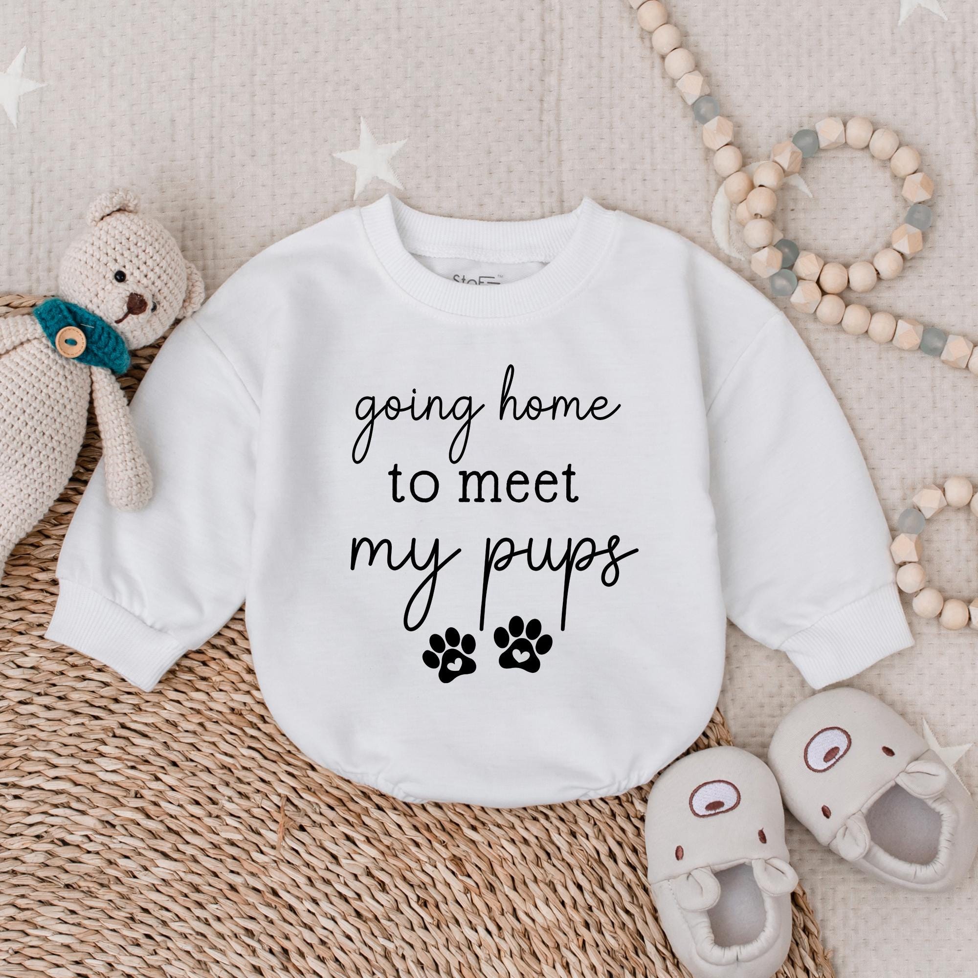 Cute 'Going Home to Meet My Pups' Baby Romper