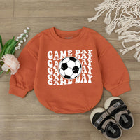 Game Day Soccer Bodysuit for Baby Boys Retro Football Romper Cute Infant Outfit Bold Black White Ball Design Cotton Comfortable Clothes