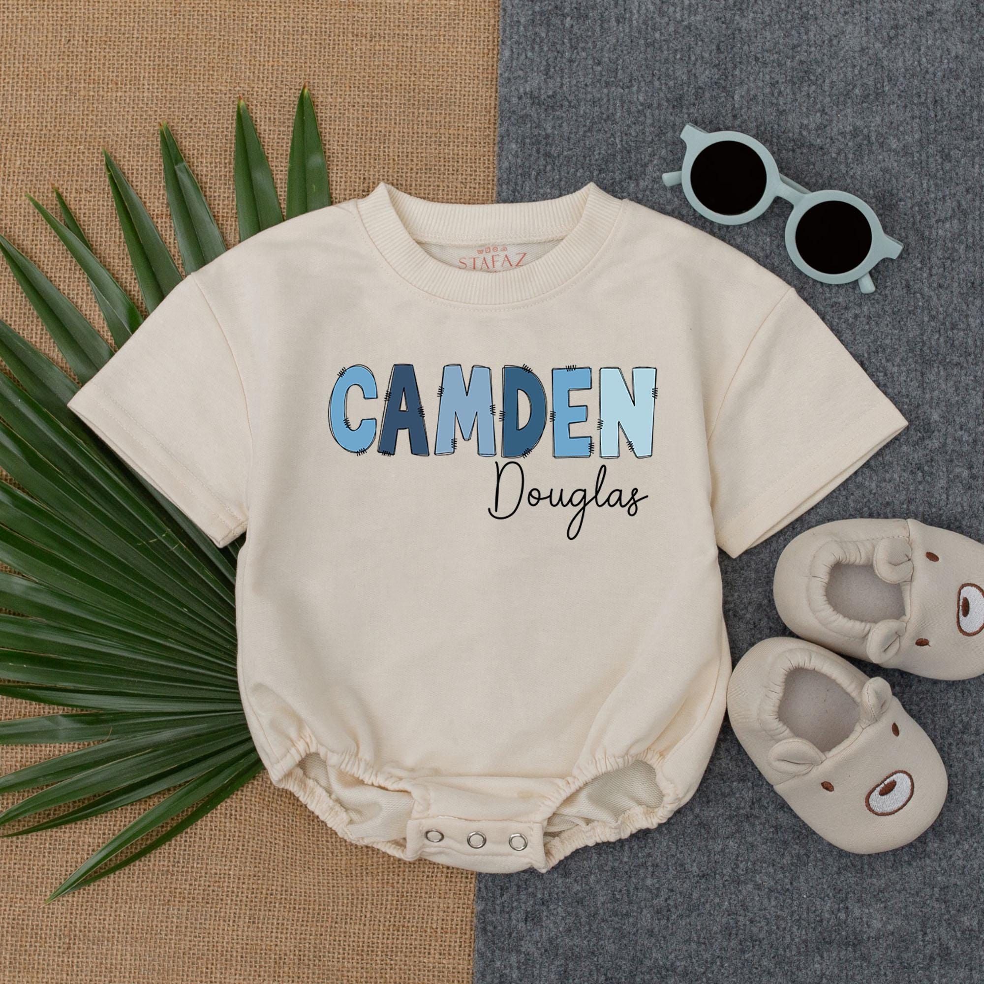 Boys Bubble Romper with Personalized Name Design