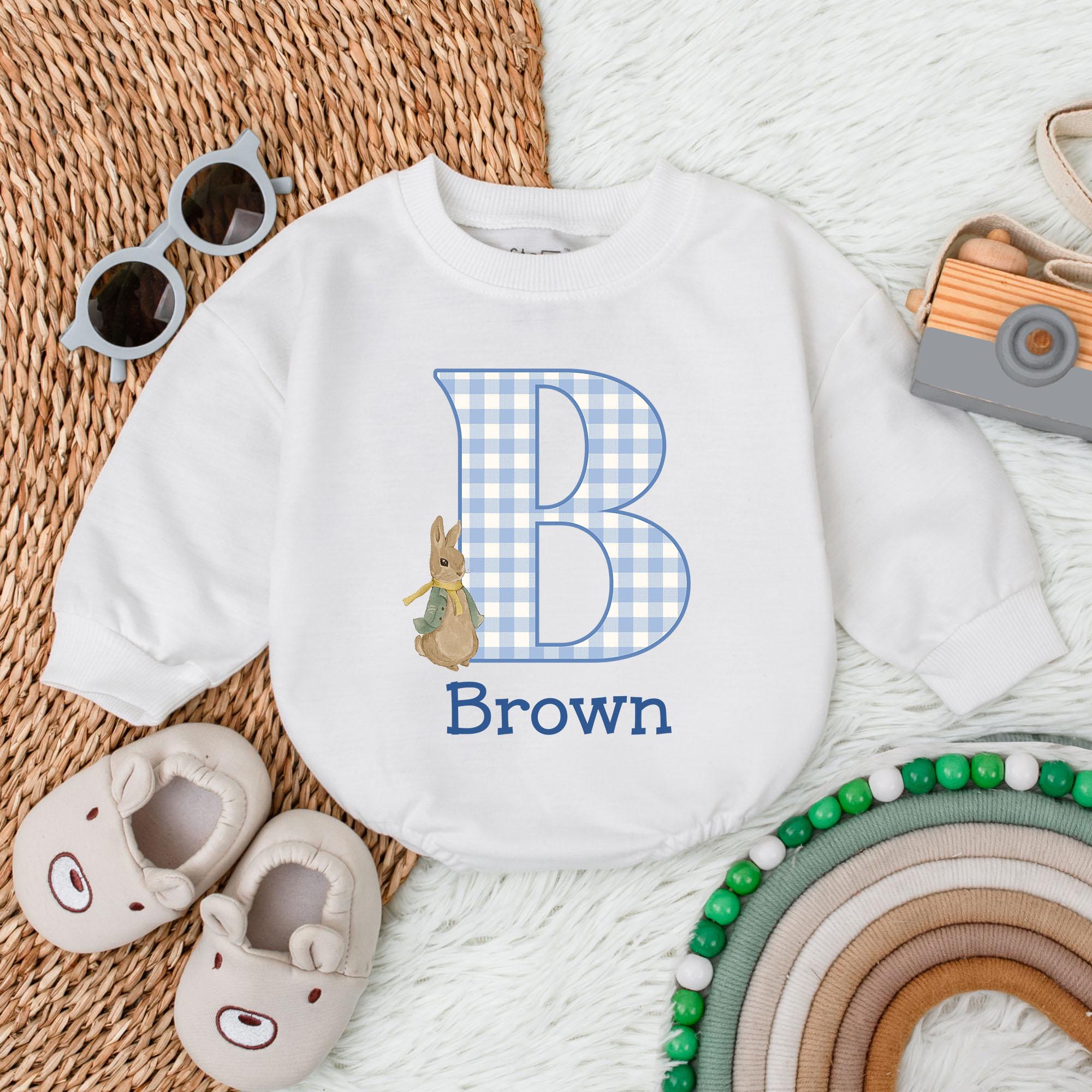 Personalized Easter Bunny Romper for Babies with Name