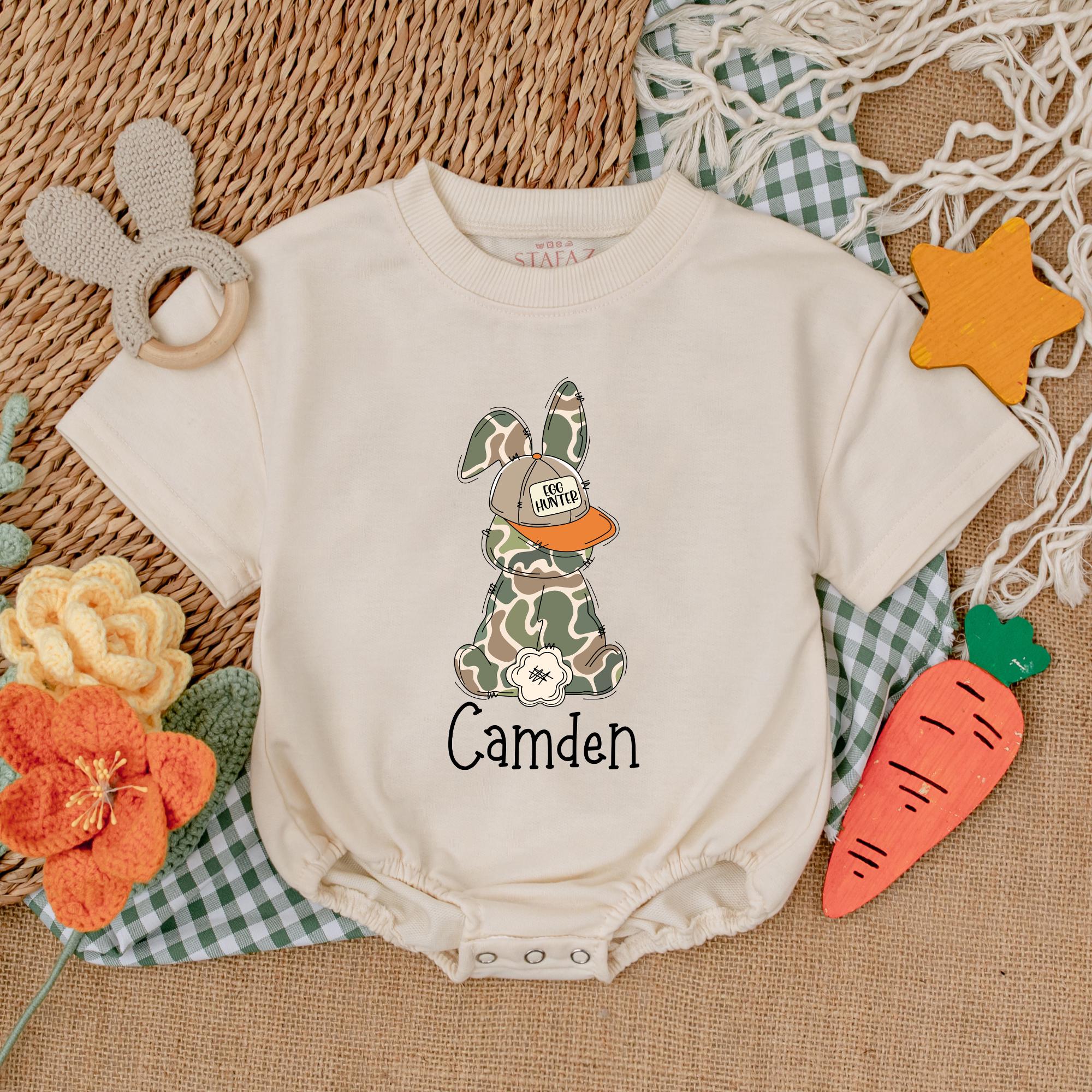 Custom Camo Easter Romper with Name - Unique Baby Gift