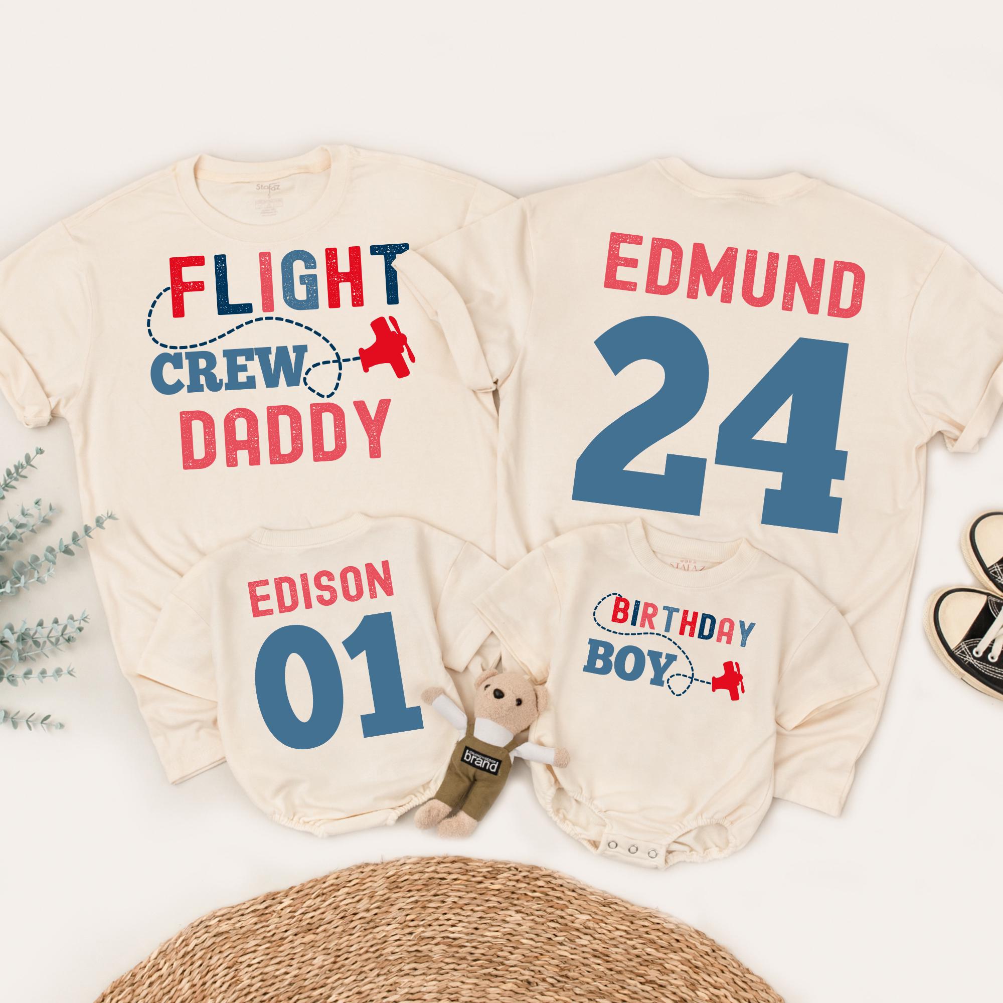 Custom Flight Crew Family Shirts for Birthday Celebration