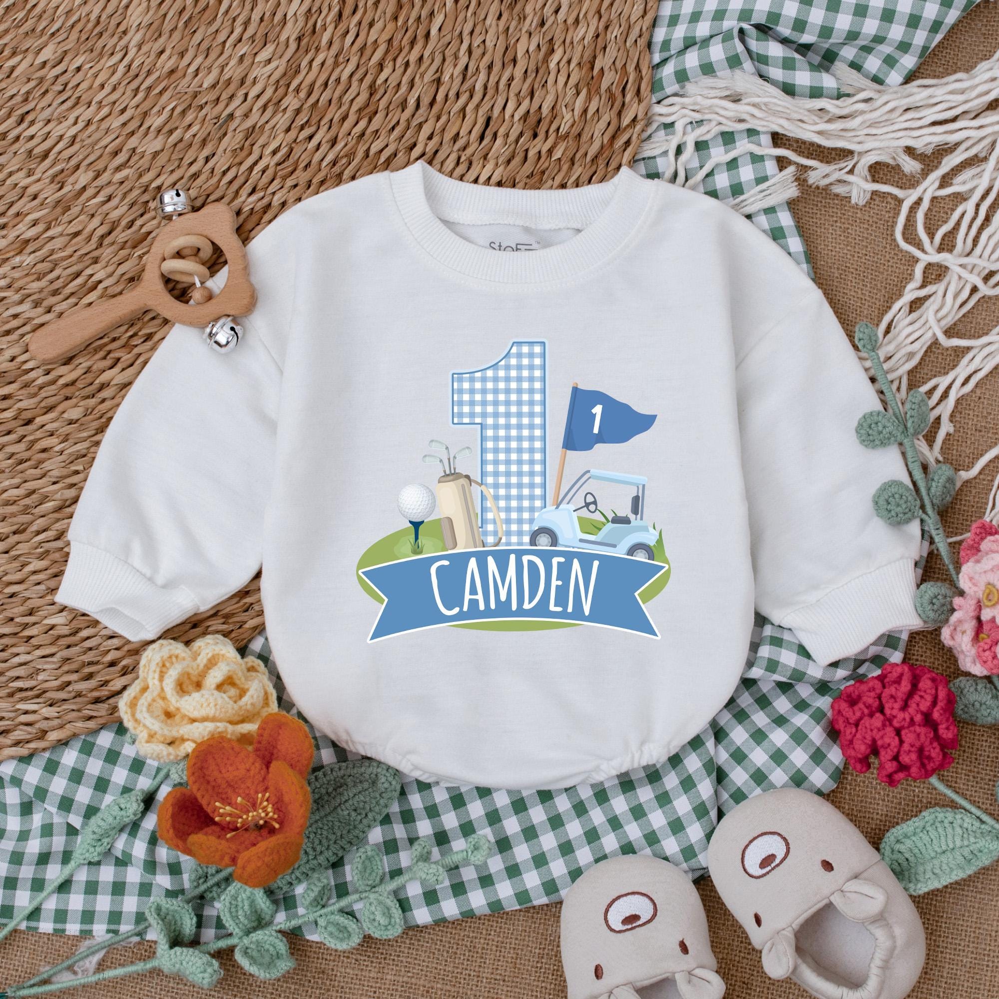 Custom Golf Romper with Name - Perfect 1st Birthday Outfit