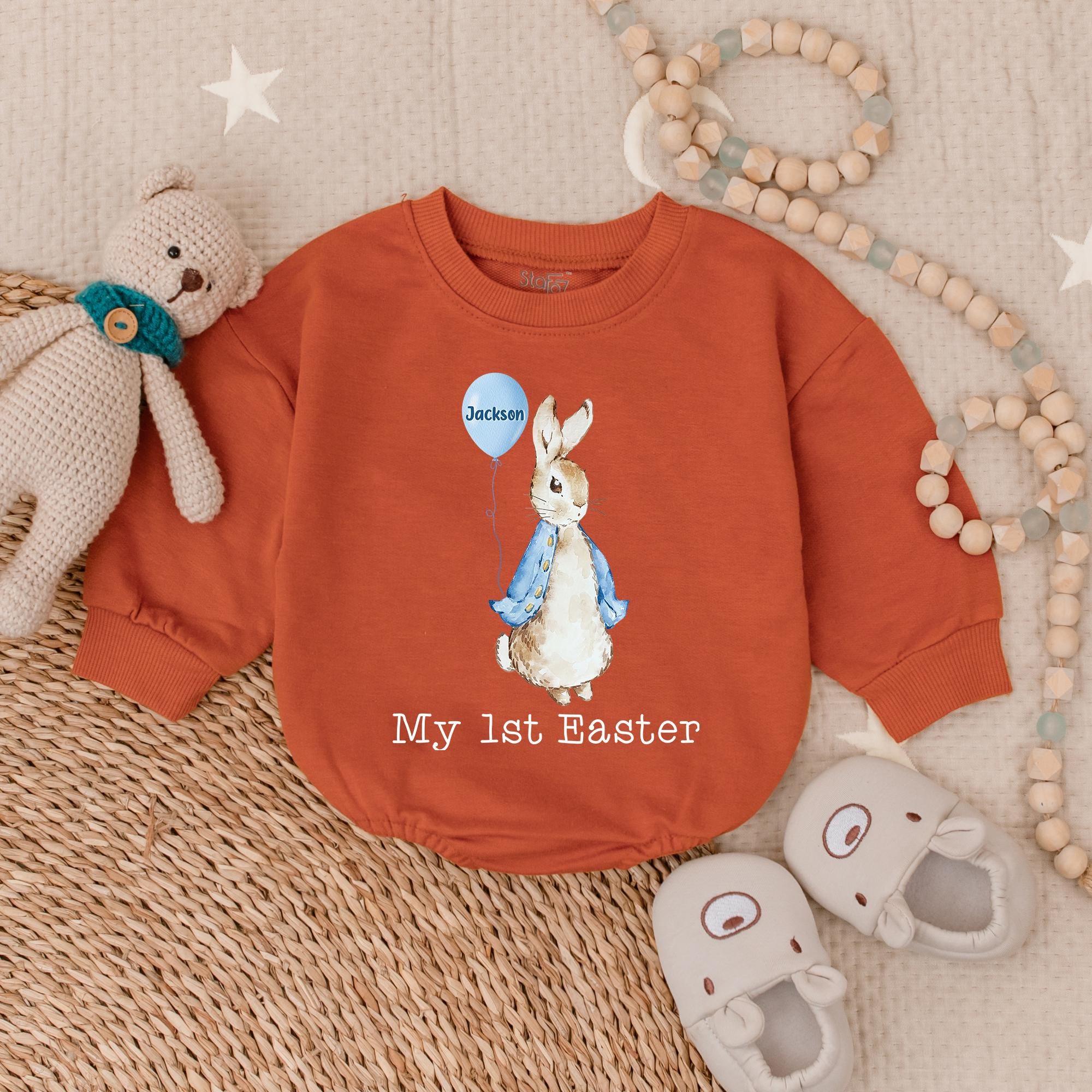 Custom Baby Boy Easter Romper with Name - 1st Easter Gift