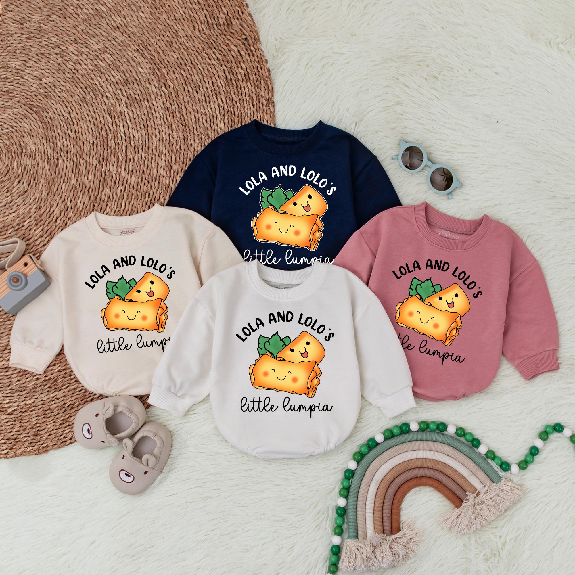 Lola and Lolo's Little Lumpia Baby Romper Cute Cartoon Bodysuit Soft Cotton Infant Girl Outfit Birthday Baby Shower Gift