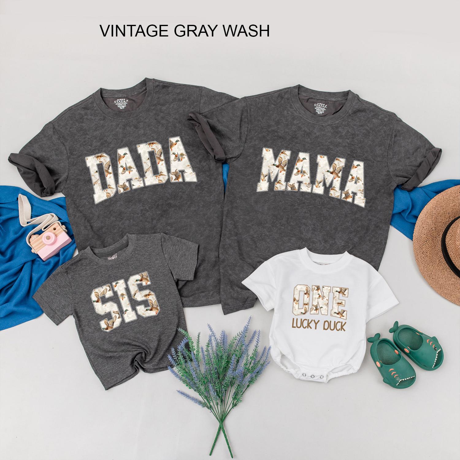 Custom Family Matching Duck Shirts with Name - 1st Birthday Twinning