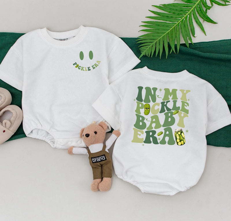 Personalized In My Pickle Era Mommy and Me Shirts Fun Family Outfit Custom Baby Bodysuit Retro Mom Gift Cute Pickle Graphics Cotton Comfort