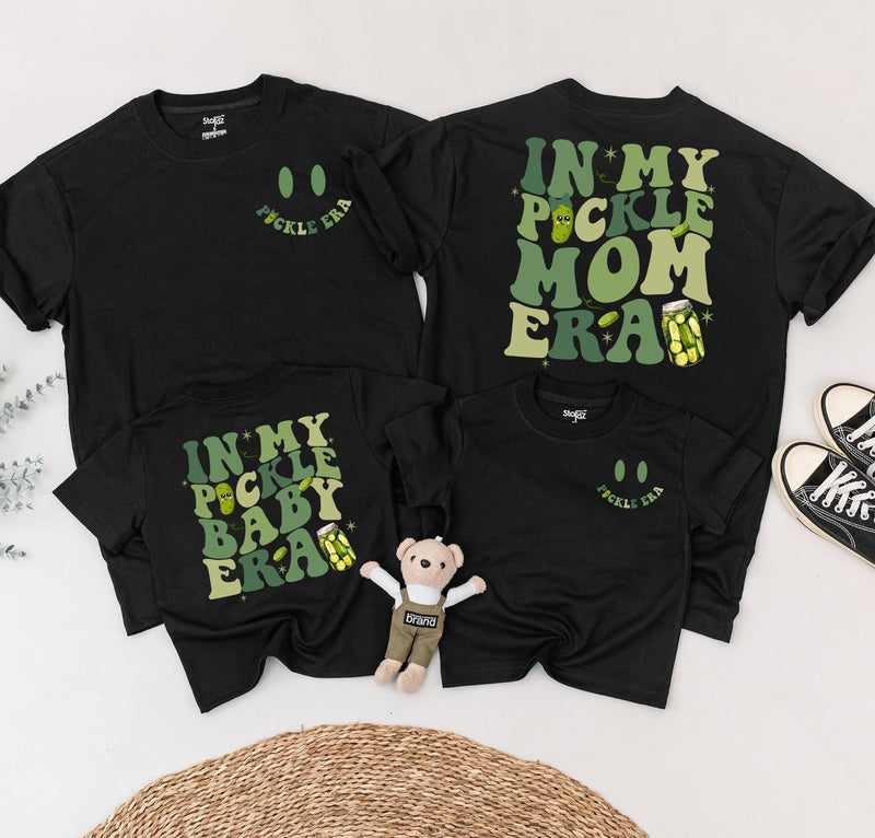 Personalized In My Pickle Era Mommy and Me Shirts Fun Family Outfit Custom Baby Bodysuit Retro Mom Gift Cute Pickle Graphics Cotton Comfort