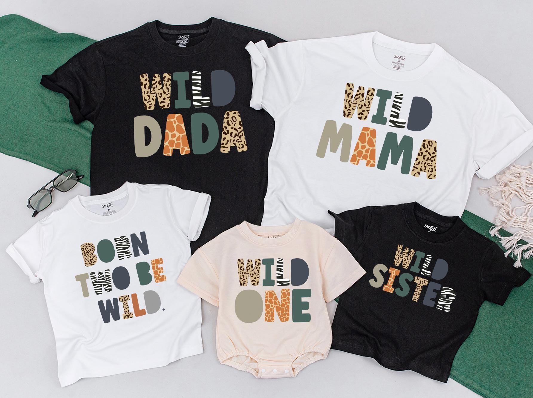 Born Two Be Wild Safari Family Shirts for Birthday Fun
