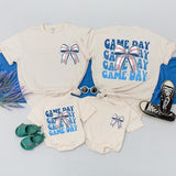 Sporty Game Day Baseball Bow Tee for Family Outings