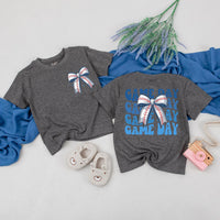 Sporty Game Day Baseball Bow Tee for Family Outings