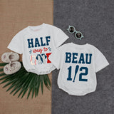 Halfway to One Baseball Romper for Six Month Birthday