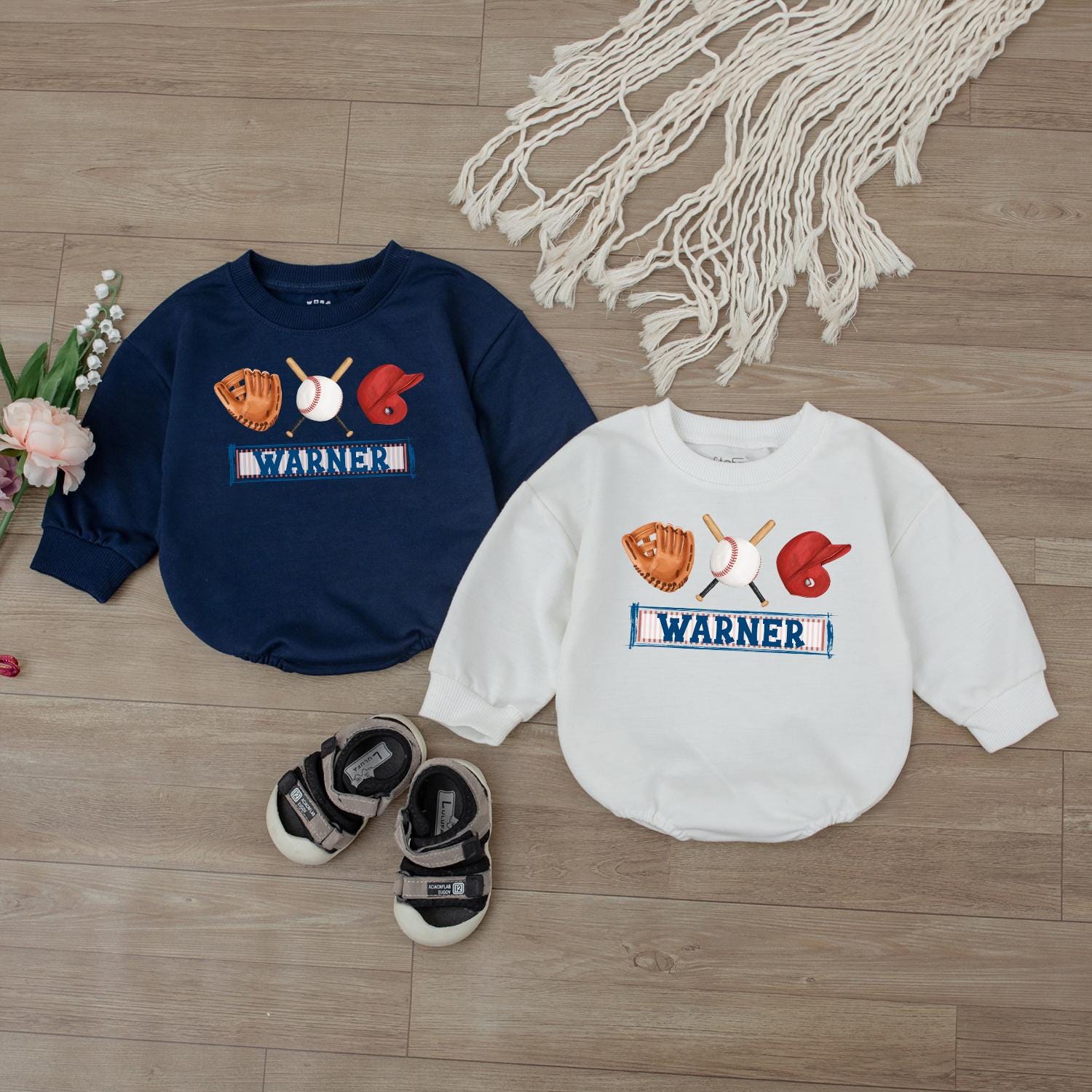 Retro Baseball Romper with Vintage Style for Babies