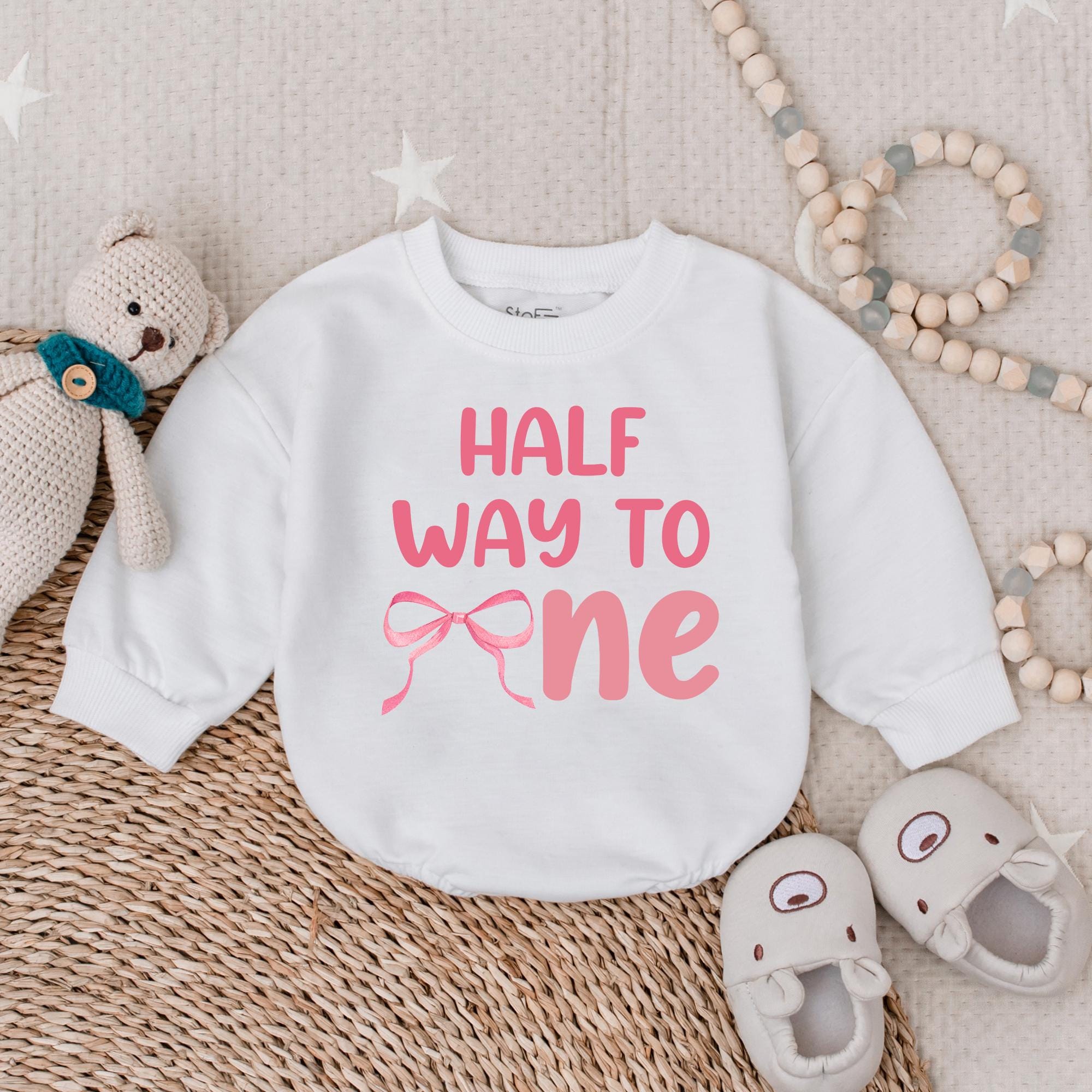 Charming Pink Coquette Half Birthday Bow Shirt for Girls