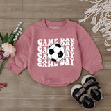 Game Day Soccer Bodysuit for Baby Boys Retro Football Romper Cute Infant Outfit Bold Black White Ball Design Cotton Comfortable Clothes