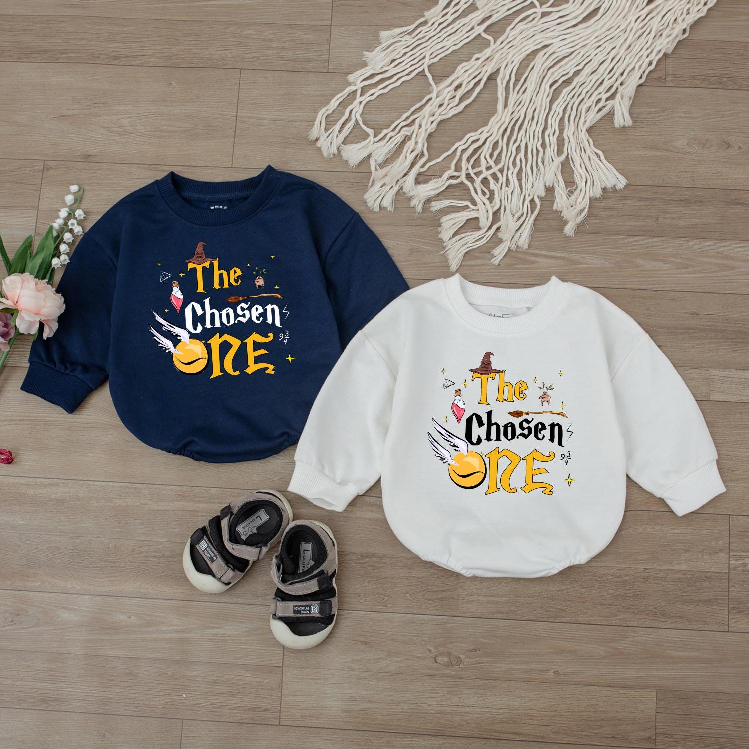 The Chosen One Wizard Birthday Romper for Baby's First