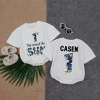 Personalized Space-Themed 1st Birthday Romper Outfit for Baby Boy Celebration Cosmic Pattern Soft Cotton Casual Party Gift