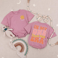 Personalized One Year Old Era Baby Romper for Girls Birthday Custom Name Retro Style with Pink and Orange Flower Design Cotton Outfit Gift