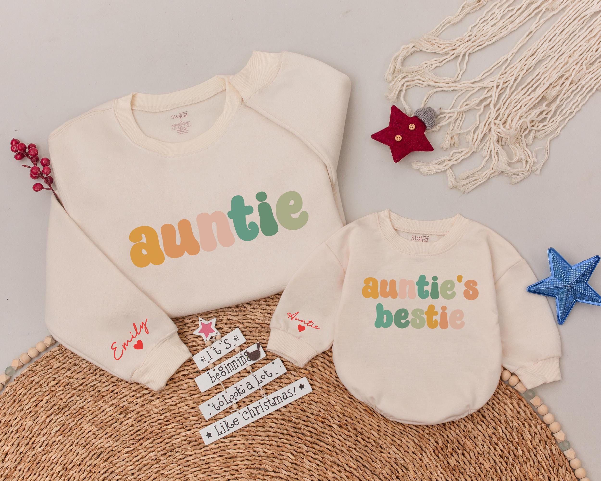 Auntie & Bestie Colorful Matching Sweatshirts for Family