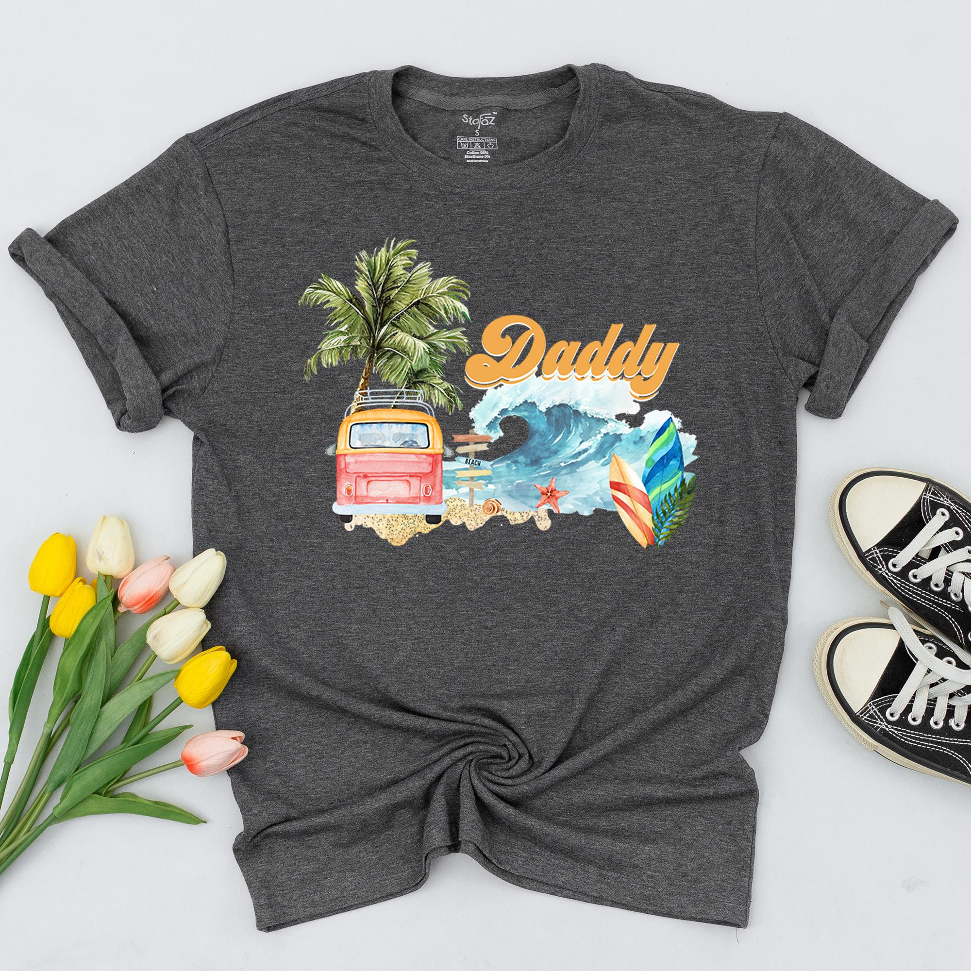 Personalized Surfing Birthday Shirt Retro Beach Design Family Matching Toddler Boy Outfit Custom Names Bright Summer Party Celebration