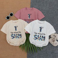 Personalized Space-Themed 1st Birthday Romper Outfit for Baby Boy Celebration Cosmic Pattern Soft Cotton Casual Party Gift