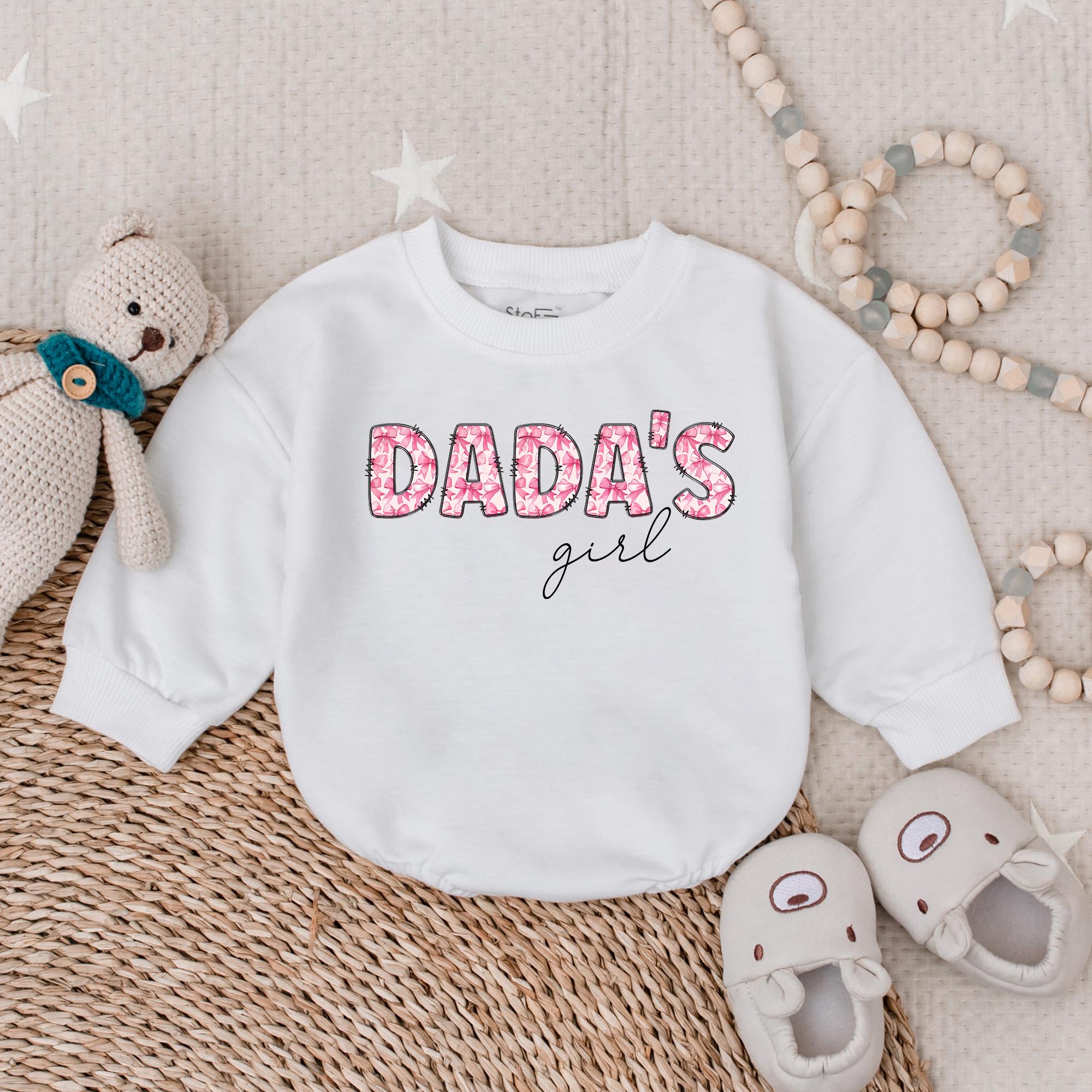 Dada's Girl Floral Romper Newborn Baby Outfit Daddy's Bestie First Father's Day Gift Soft Comfortable Cotton Pink Black Design