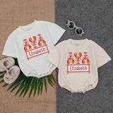 Personalized Crawfish Baby Romper with Bows Vibrant Festive Outfit Girl Crawfish Boil Gift Soft Cotton Playful Design Birthday Party