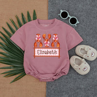 Personalized Crawfish Baby Romper with Bows Vibrant Festive Outfit Girl Crawfish Boil Gift Soft Cotton Playful Design Birthday Party