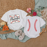 Personalized Baseball Baby Romper Alexander 23 Sporty Infant Outfit with Red Stitching Playful Custom Gift for Boys Holiday Party