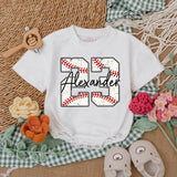 Personalized Baseball Baby Romper Alexander 23 Sporty Infant Outfit with Red Stitching Playful Custom Gift for Boys Holiday Party