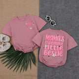 Mama's Expensive Little Bestie Pink Bow Romper Boho Baby Girl Outfit Cute Floral Star Pattern Mother's Day Gift Special Occasion Clothes
