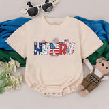 Custom Henry Patriotic Baby Romper Red White Blue 4th of July Outfit Soft Cotton Infant Holiday Gift for Boys Girls USA Pride